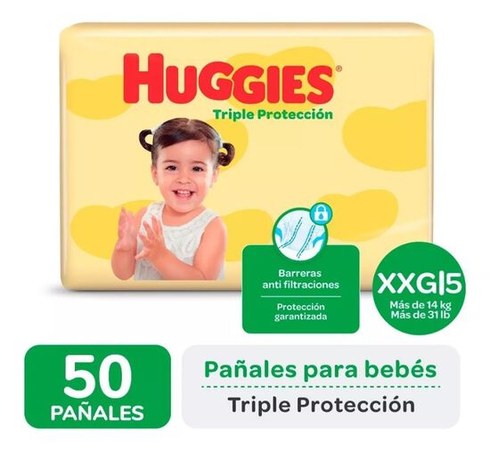 PAÑAL HUGGIES TRIPLE PROTECCIÓN AHORRAPACK XXGx50